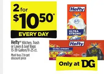 Dollar General Hefty Kitchen, Trash or Lawn & Leaf Bags offer