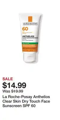 Ulta Beauty La Roche-Posay Anthelios Clear Skin Dry Touch Face Sunscreen SPF 60 offer