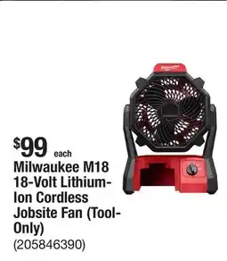The Home Depot Milwaukee M18 18-Volt Lithium-Ion Cordless Jobsite Fan (Tool-Only) offer
