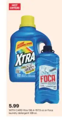 CVS Xtra 136.4-157.5 oz or Foca laundry detergent 128 oz offer