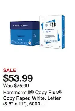 Office Depot Hammermill Copy Plus Copy Paper, White, Letter (8.5 x 11), 5000 Sheets Per Case, 20 Lb, 92 Brightness, FSC Certified, Case Of offer