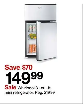 Target Whirlpool 3.1-cu.-ft. mini refrigerator offer