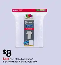 Target Fruit of the Loom boys' 5-pk. crewneck T-shirts offer
