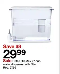 Target Brita UltraMax 27-cup water dispenser with filter offer