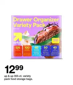 Target up & up 355-ct. variety pack food storage bags offer