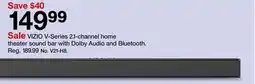 Target VIZIO V-Series 2.1-channel home theater sound bar with Dolby Audio and Bluetooth offer