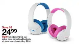 Target Altec Lansing kid safe active noise cancelling Bluetooth wireless headphones offer