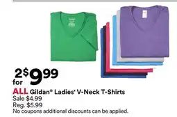 Michaels ALL Gildan ladies'V-Neck T-Shirts offer