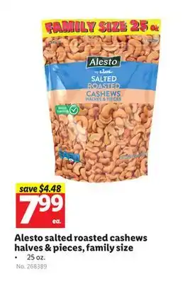 Lidl Alesto salted roasted cashews halves & pieces, family size offer