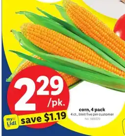 Lidl corn, 4 pack offer