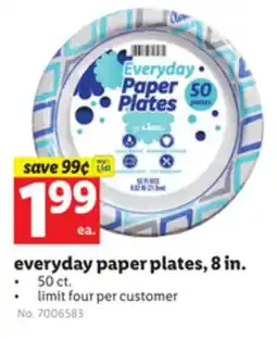 Lidl everyday paper plates, 8 in offer