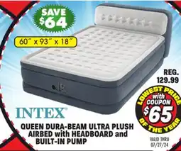 Big 5 Intex Queen 18 Dura-Beam Ultra Plush Airbed with Headboard and Built-In Pump offer