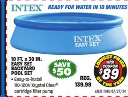 Big 5 Intex 10' x 30 Easy Set Backyard Pool Set offer