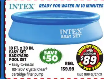 Big 5 Intex 10' x 30 Easy Set Backyard Pool Set offer