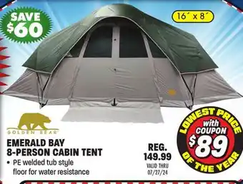 Big 5 Golden Bear Emerald Bay 8-Person Cabin Tent offer