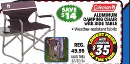 Big 5 Coleman Aluminum Camping Chair with Side Table offer