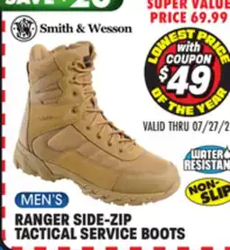 Big 5 Smith & Wesson Ranger Side-Zip Water Resistant Men's Tactical Service Boots offer