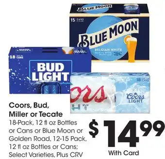 Ralphs Coors, Bud, Miller or Tecate offer