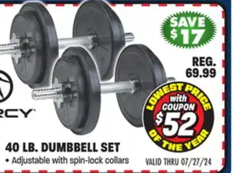 Big 5 Marcy 40-lb. Adjustable Cast Iron Dumbbell Set offer