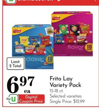 Pavilions Frito Lay Variety Pack offer