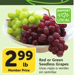 Albertsons Red or Green Seedless Grapes offer