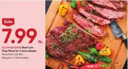 Stater Bros Beef Loin Flap Meat for Carne Asada Ranchera offer