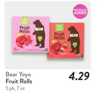 Fresh Thyme Bear Yoyo Fruit Rolls offer