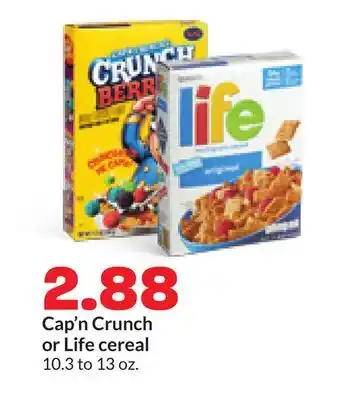 Hy-Vee Cap'n Crunch or Life cereal offer