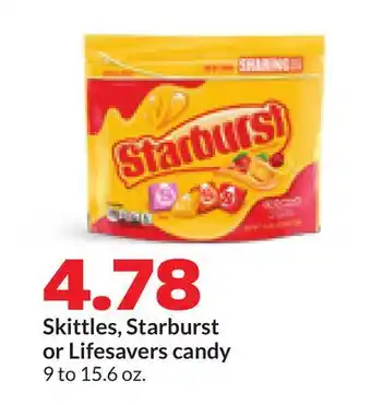 Hy-Vee Skittles, Starburst or Lifesavers candy offer