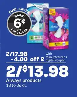 Hy-Vee Always products offer