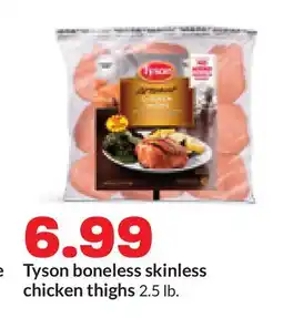 Hy-Vee Tyson boneless skinless chicken thighs offer