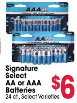 Jewel-Osco Signature Select AA or AAA Batteries offer
