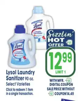 Jewel-Osco Lysol Laundry Sanitizer offer
