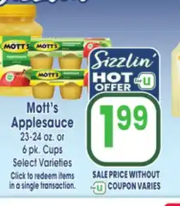 Jewel-Osco Mott's Applesauce offer