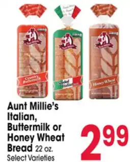 Jewel-Osco Aunt Millie's Italian, Buttermilk or Honey Wheat Bread offer