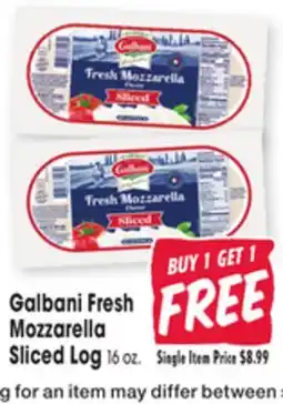 Jewel-Osco Galbani Fresh Mozzarella Mozzarella Sliced Log offer