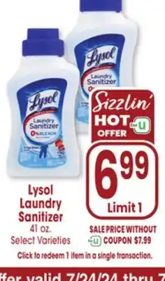 Jewel-Osco Lysol Laundry Sanitizer offer