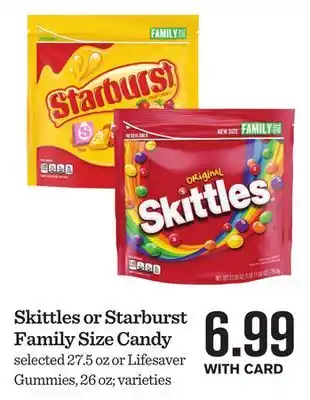 Mariano's Skittles or Starburst Family Size Candy offer