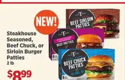 Gordon Food Services Steakhouse Seasoned, Beef Chuck, or Sirloin Burger Patties offer