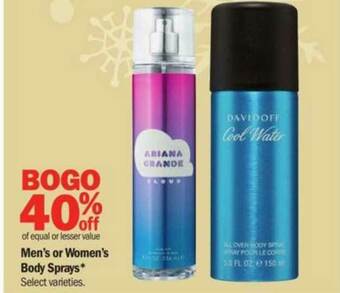 Meijer Men's Or Women's Body Sprays offer