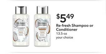 Publix Re-fresh Shampoo Or Conditioner offer
