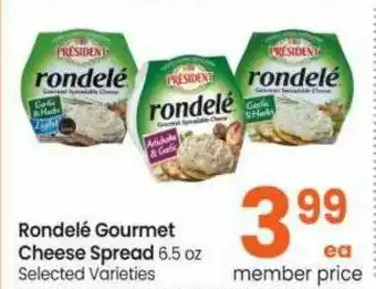 Safeway Rondelé Gourmet Cheese Spread offer