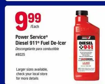 Napa Power Service Diesel 911 Fuel De-icer offer