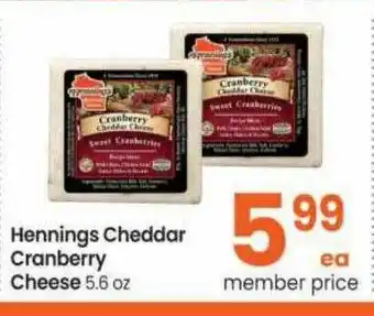 Safeway Hennings Cheddar Cranberry offer