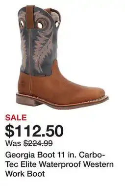 Tractor Supply Company Georgia Boot 11 in. Carbo-Tec Elite Waterproof Western Work Boot offer