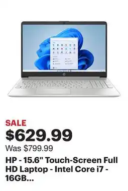 Best Buy HP - 15.6 Touch-Screen Full HD Laptop - Intel Core i7 - 16GB Memory - 512GB SSD - Natural Silver offer