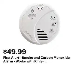 Best Buy First Alert - Smoke and Carbon Monoxide Alarm - Works with Ring - White offer
