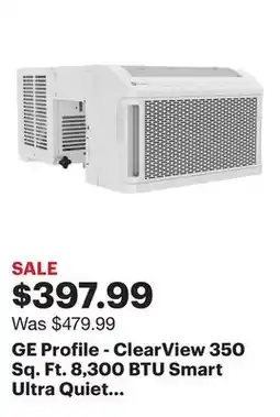 Best Buy GE Profile - ClearView 350 Sq. Ft. 8,300 BTU Smart Ultra Quiet Window Air Conditioner - White offer