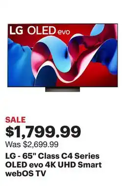 Best Buy LG - 65 Class C4 Series OLED evo 4K UHD Smart webOS TV offer