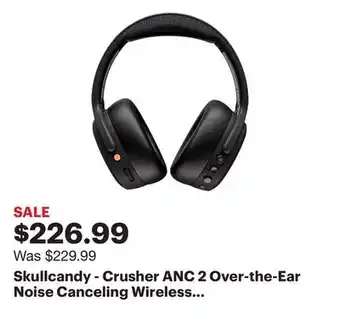 Best Buy Skullcandy - Crusher ANC 2 Over-the-Ear Noise Canceling Wireless Headphones - Black offer